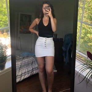 White Jean Skirt